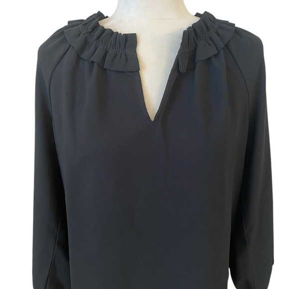 J. Crew Womens NWT Black Drapery Ruffle Blouse - Picture 5 of 8